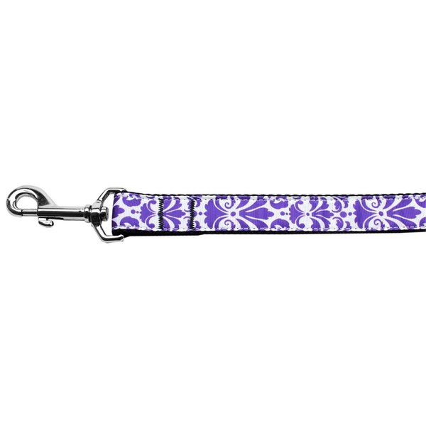 Mirage Pet Products Damask Purple Nylon Dog Leash0.38 in. x 4 ft. 125-209 3804